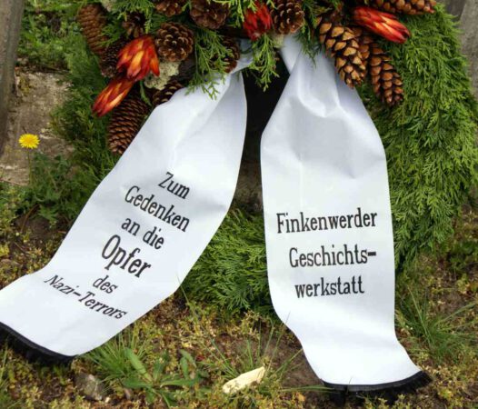 Kranzniederlegung am 09.11.2025, 15 Uhr,   Mahnmal am Rüschweg / Finkenwerder